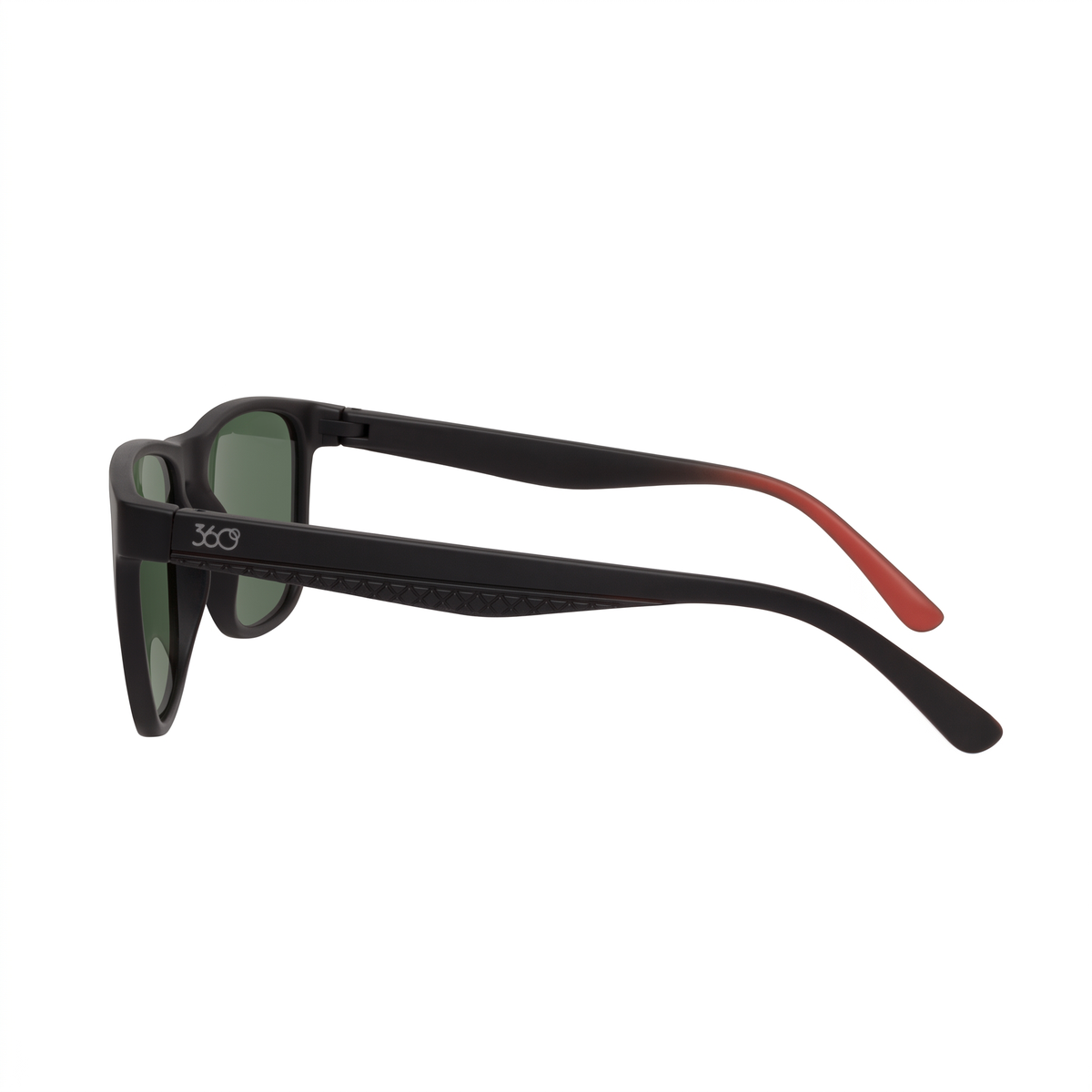 360° Elliot Sol Negro Mate / Verde · ELLIOT SN 02 MT NGRO ROJO · perfil