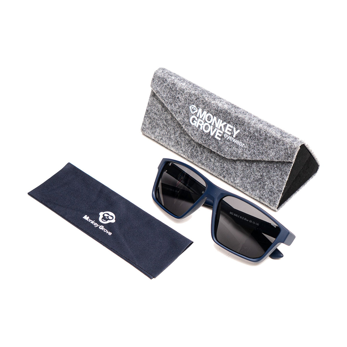 Monkey Grove MG 646 Azul Marino Mate / Gris · MG SOL 646-2 · estuche