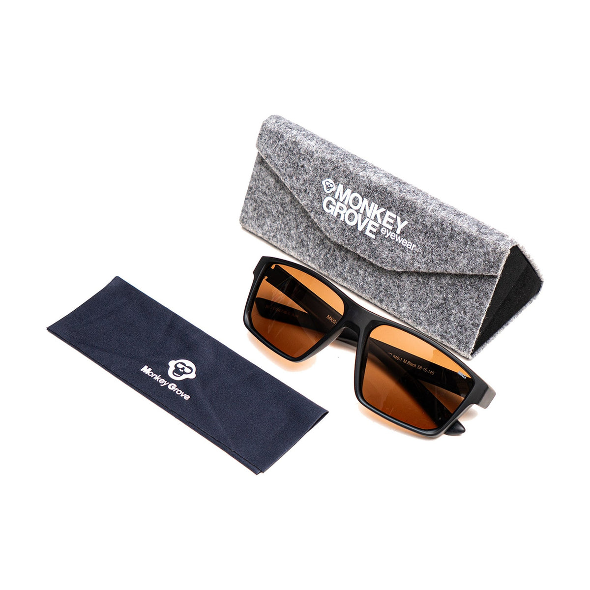 Monkey Grove MG 646 Negro Mate / Marrón · MG SOL 646-1 · estuche