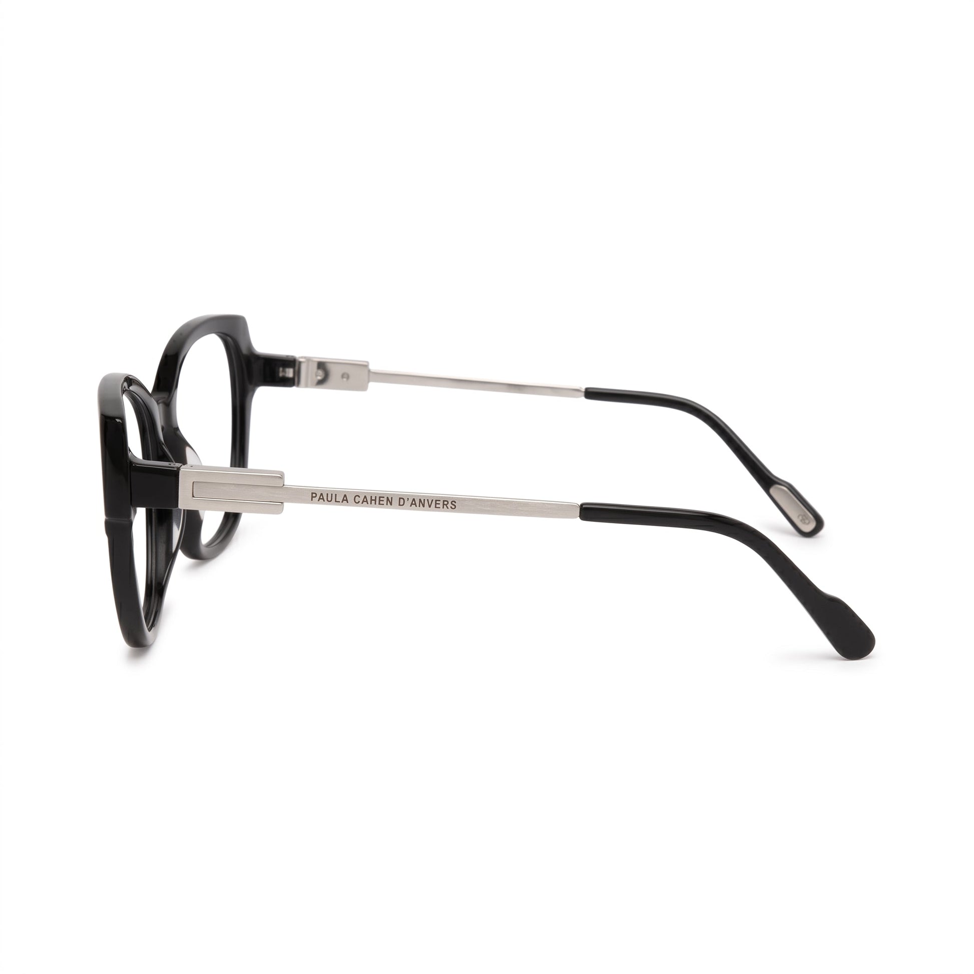 Armazón Paula Cahen D'Anvers Siena Negro · SIENA RX 01 BR Negro/SILVER · lateral