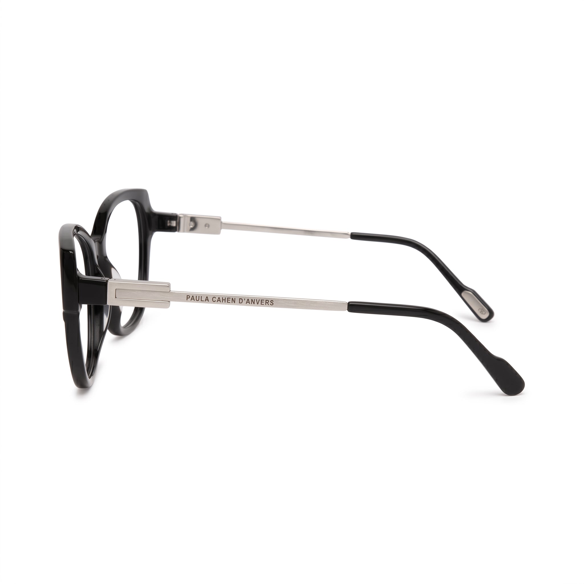 Armazón Paula Cahen D'Anvers Siena Negro · SIENA RX 01 BR Negro/SILVER · lateral